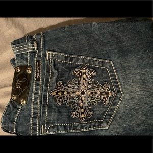 Miss me jeans with cross pattern